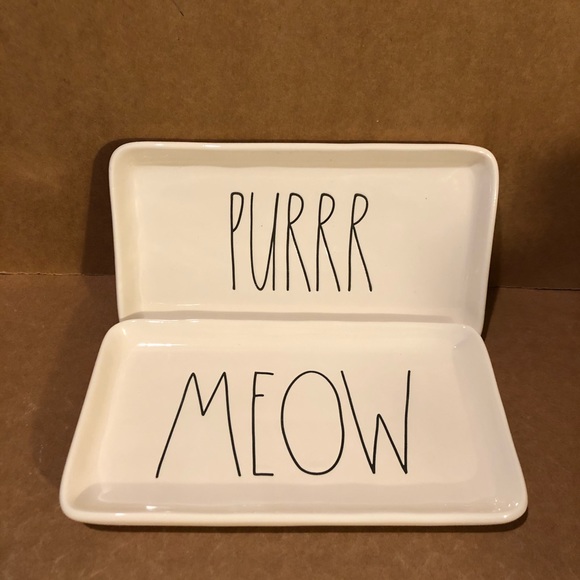 Rae Dunn Other - Rae Dunn Meow Purr Trays Plates Set of 2